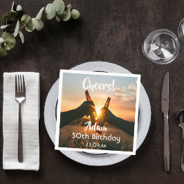 50. Geburtstagsfeier für Typ jubeln Bier Serviette