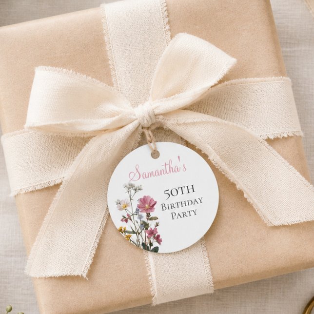 50. Geburtstagsfeier Gastgeschenk Wildblume Geschenkanhänger (Von Creator hochgeladen)