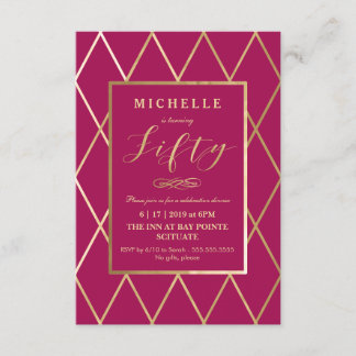 50. Geburtstagsfeier - Gold, Elegant, Trendy Einladung