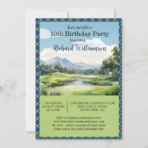 50. Geburtstagsfeier Herren-Golf-Themenparty Einladung