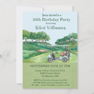 50. Geburtstagsfeier Herren-Golf-Themenparty  Einladung