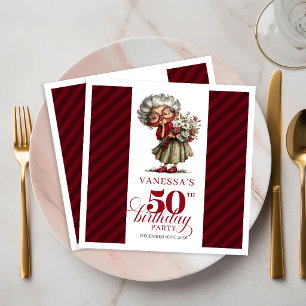 50. Geburtstagsfeier Lustige Alte Dame Servietten