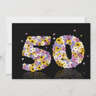 50. Geburtstagsfeier mit Blumenbriefen Einladung
