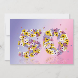 50. Geburtstagsfeier mit Blumenbriefen Einladung