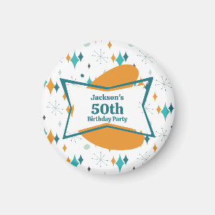 50. Geburtstagsfeier Retro Mitte des Jahrhunderts, Magnet