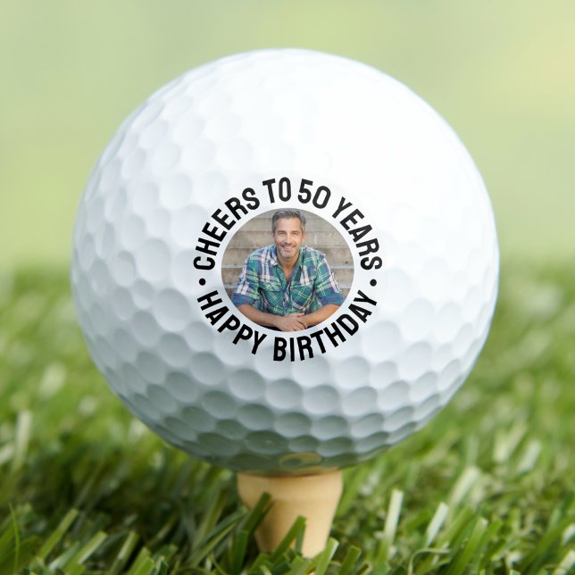 50. Geburtstagsfoto Golfball (50th Birthday Photo Golf Balls)