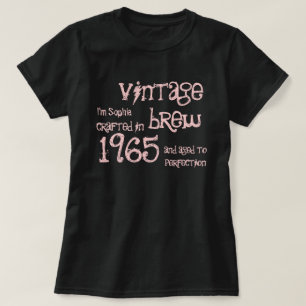 50. Geburtstagsgeschenk 1965 Vintage Brew Navy Pin T-Shirt