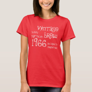 50. Geburtstagsgeschenk 1966 Vintag Brew Red Pink T-Shirt