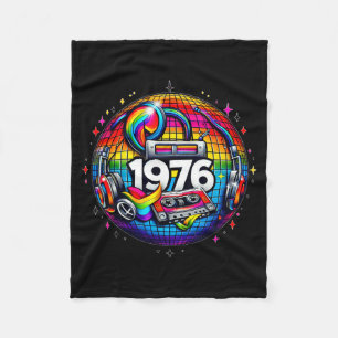 50. Geburtstagsgeschenk 1976 Disco Frieden Vintage Fleecedecke