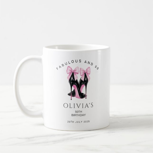50. Geburtstagsgeschenk Fabulous und 50 Kaffeetasse (Links)