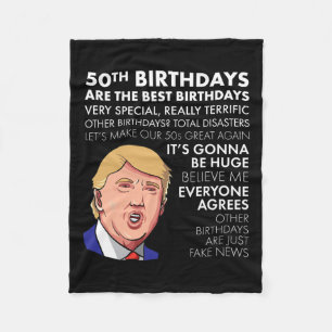50. Geburtstagsgeschenk Funny Trump Zitat für Männ Fleecedecke