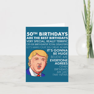 50. Geburtstagsgeschenk Lustiges Trump Zitat Shirt Karte