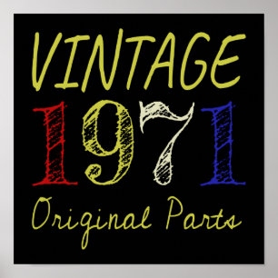 50. Geburtstagsgeschenk Vintag Retro 1971 Poster