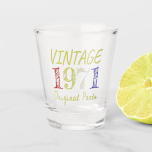 50. Geburtstagsgeschenk Vintag Retro 1971 Schnapsglas