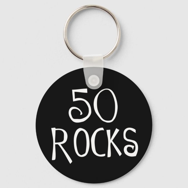 50. Geburtstagsgeschenke, 50 ROCKS Schlüsselanhänger (Vorderseite)