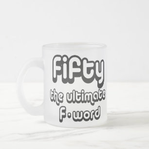50. Geburtstagsgeschenke - fünfzig, das Mattglastasse