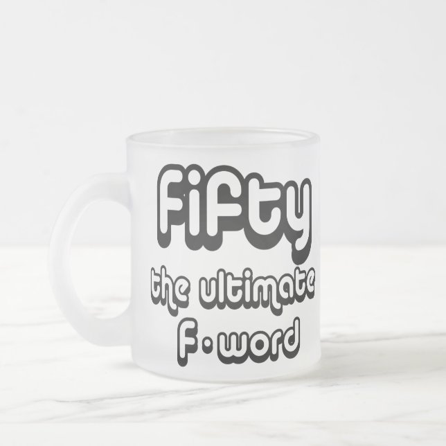 50. Geburtstagsgeschenke - fünfzig, das Mattglastasse (Links)