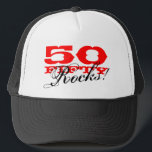 50. Geburtstagshut | fünfzig Felsen! Truckerkappe<br><div class="desc">50. Geburtstagshut | fünfzig Felsen! Personalizable Alterszahl. Niedliche bday Geschenkidee für Mamma,  Vati,  Onkel,  Großvater etc.</div>