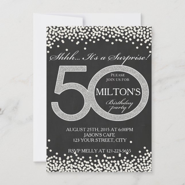 50. Geburtstagskarte Party Einladung (Vorderseite)