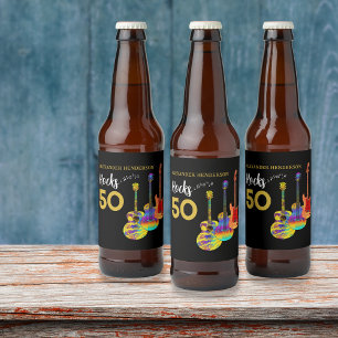 50. Geburtstagsparty 50 Rocks Personalisiert Bierflaschenetikett
