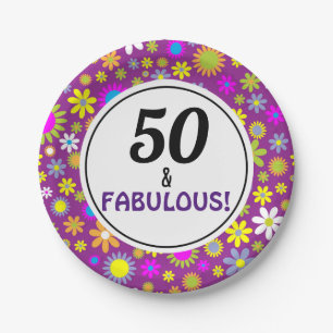 50. Geburtstagsparty 50 und Fabulous Pappteller