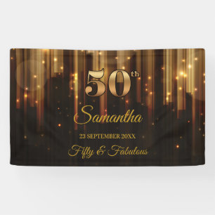 50. Geburtstagsparty Banner Gold und schwarzer Hin
