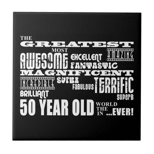 50. Geburtstagsparty Best Fünfzigjährig Fliese (Vorderseite)