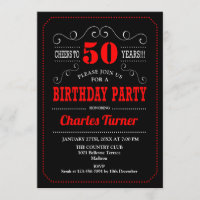 50. Geburtstagsparty - Black Red White