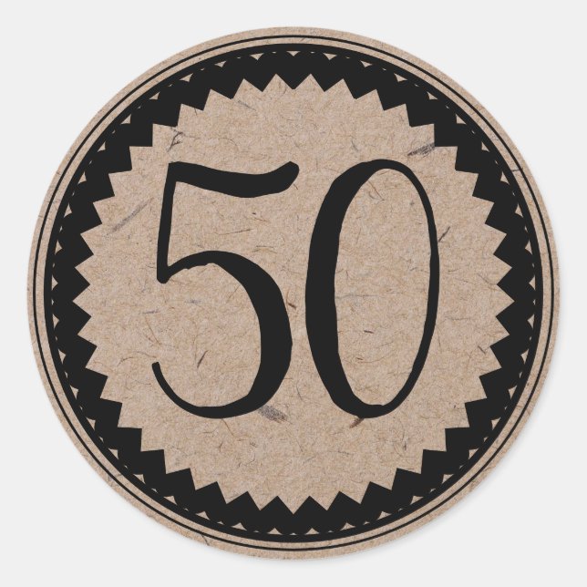 50. Geburtstagsparty Classic Round Sticker (Vorderseite)