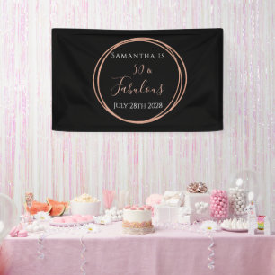 50. Geburtstagsparty der Black Rose Gold Geburtsta Banner