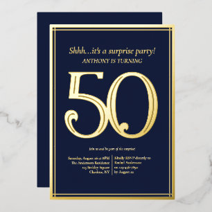 50. Geburtstagsparty der Männer Folieneinladung