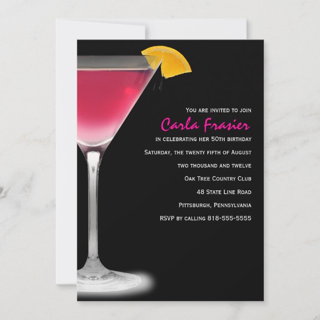 50. Geburtstagsparty Einladung (Vorderseite)