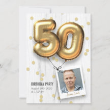50. Geburtstagsparty Einladung Erwachsene Gold Bal