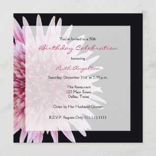 50. Geburtstagsparty Einladung Gerbera Daisy