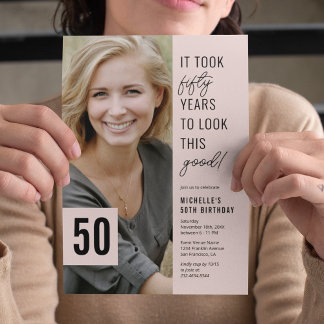 50. Geburtstagsparty Einladung im modernen Foto
