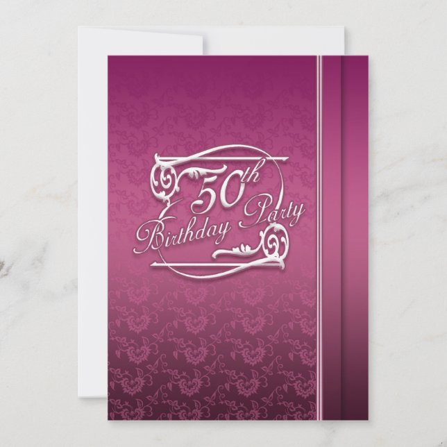 50. Geburtstagsparty Einladung Modern (Vorderseite)