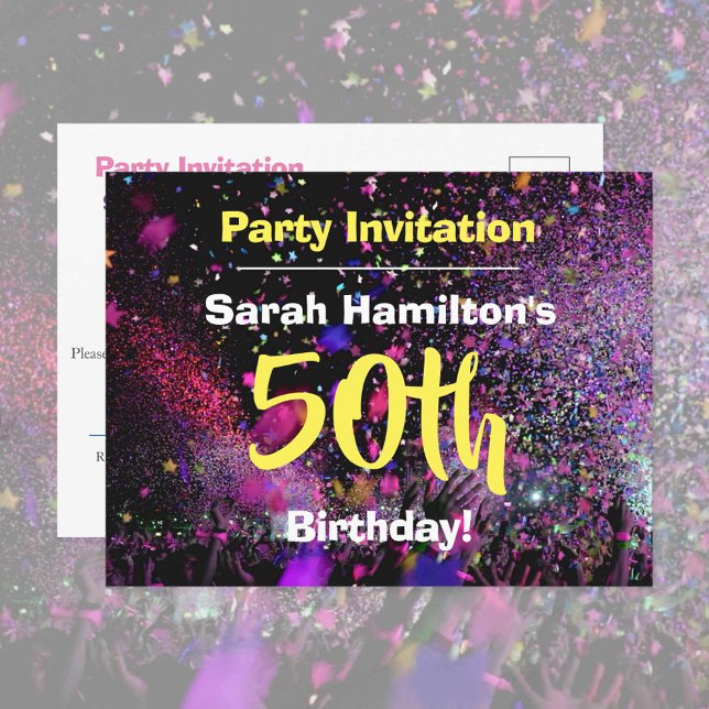 50. Geburtstagsparty Einladung Postkarte (Von Creator hochgeladen)