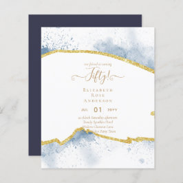 50. Geburtstagsparty Einladungen Glitzer Glamour