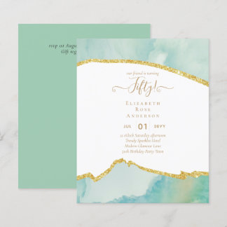 50. Geburtstagsparty Einladungen Glitzer Glamour