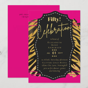 50. Geburtstagsparty Einladungen Glitzer Glamour