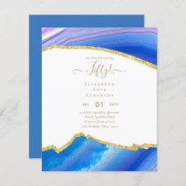 50. Geburtstagsparty Einladungen Glitzer Glamour