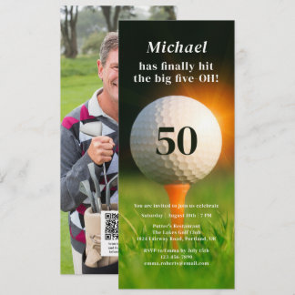 50. Geburtstagsparty Erwachsene Golf Fünfzig Foto Einladung