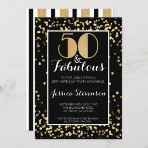 50. Geburtstagsparty & Fabulous Gold 50. Einladung