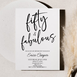 50. Geburtstagsparty & Fabulous Minimal 50. Einladung