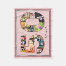 50. Geburtstagsparty Foto Collage Dusty Blush Pink Fleecedecke