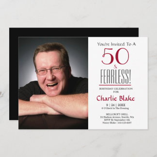 50. Geburtstagsparty Foto Einladung