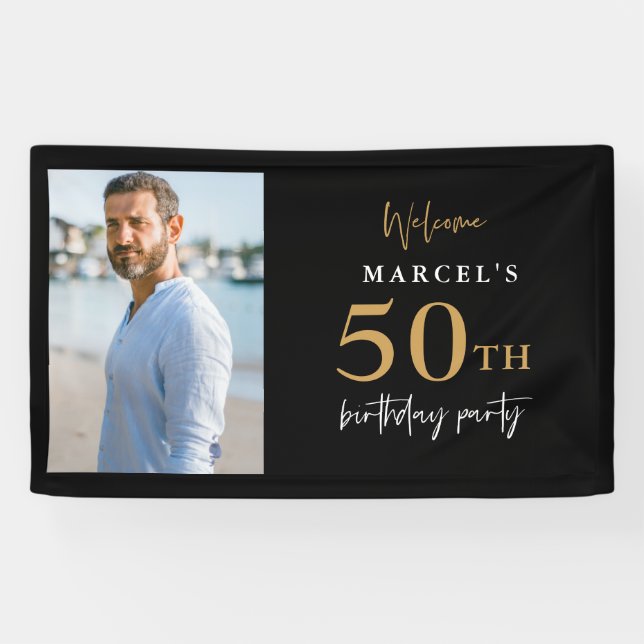 50. Geburtstagsparty Foto Willkommen Banner (Horizontal)