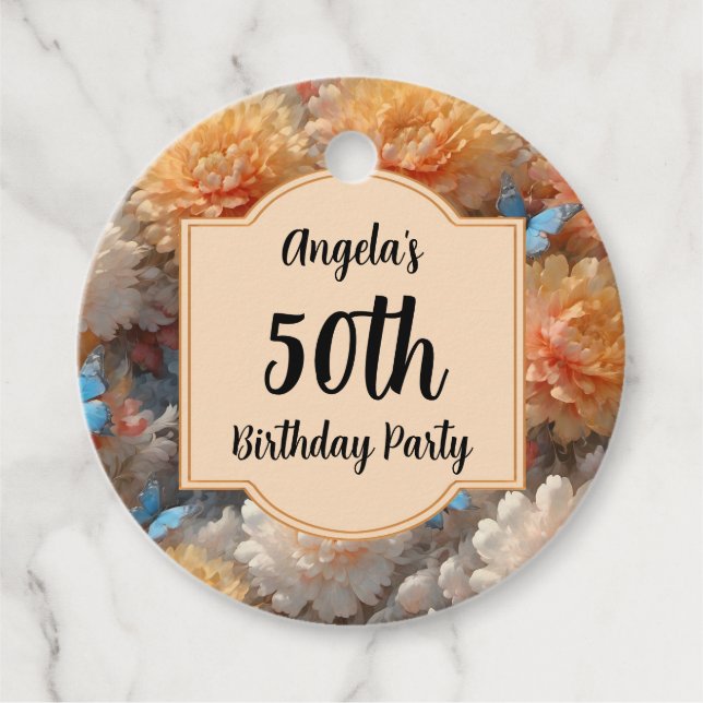 50. Geburtstagsparty Geschenkanhänger (Vorderseite)