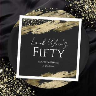 50. Geburtstagsparty Gold Black Look Wer ist Serviette