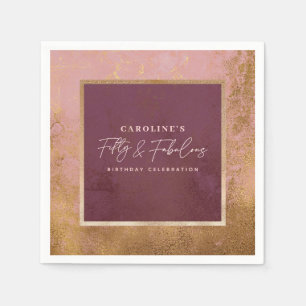 50. Geburtstagsparty Gold & Pink Serviette